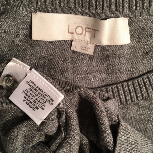LOFT Spring Summer CARDIGAN, 3/4 Sleeves, Gray/Black Speckles, NWOT, Size L - Picture 3 of 8